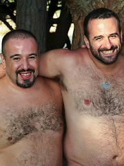 Three furry bears Marko Bulto, Viktor Karmen and Fran BJ enjoy fucking outdoors